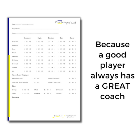 Image of Coach's Report Card - Tennis Journal