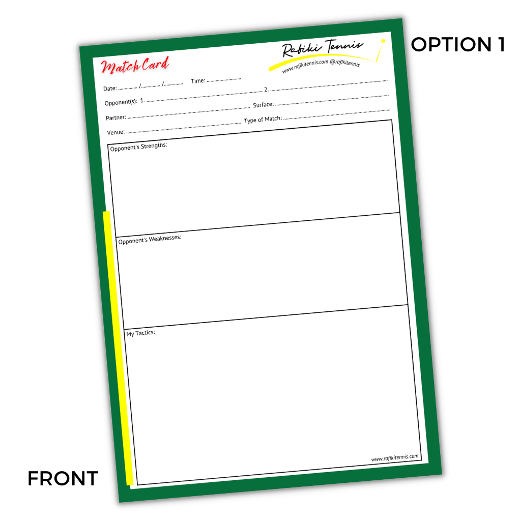Match Cards - Tennis Journal