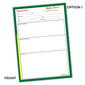 Match Cards - Tennis Journal