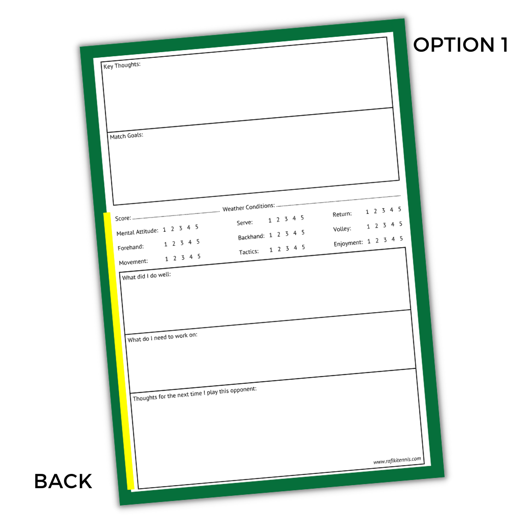 Match Cards - Tennis Journal