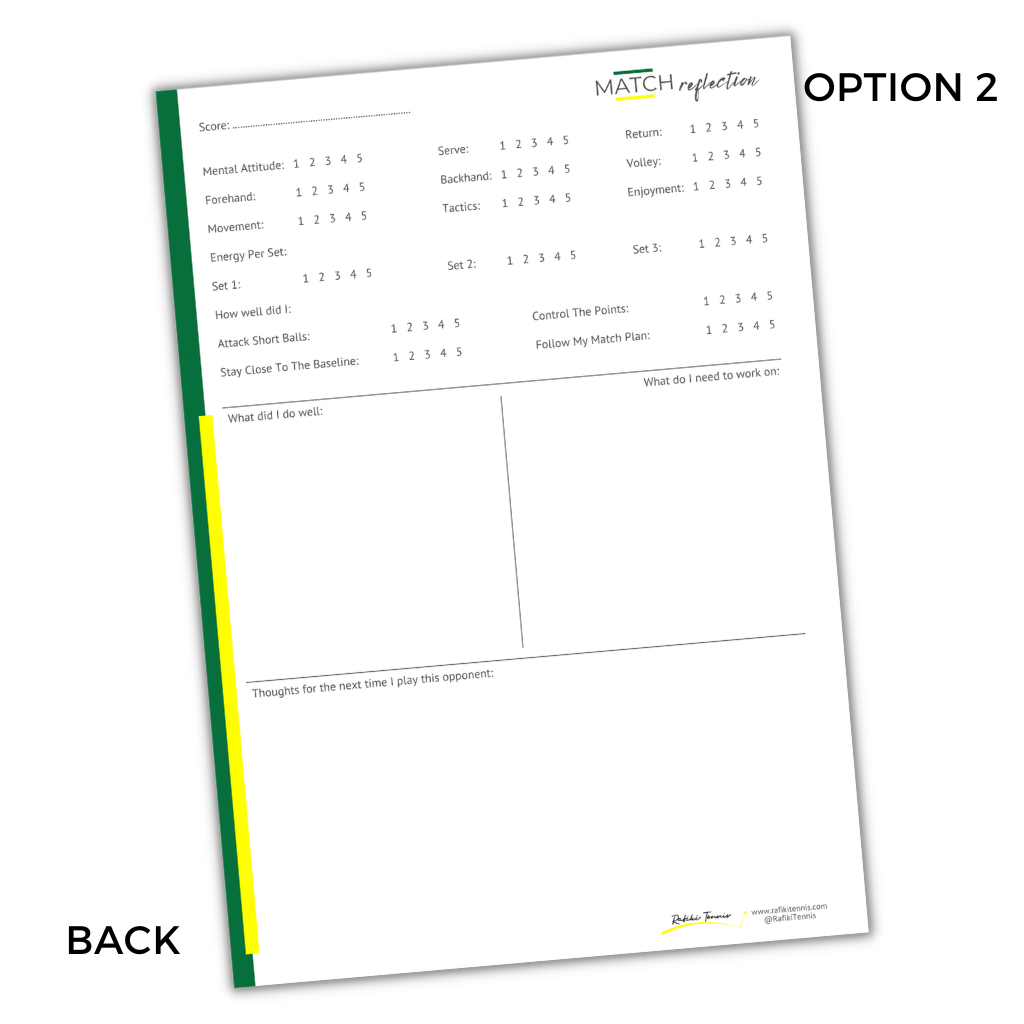 Match Cards - Tennis Journal